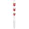 Barrier posts | Steel tube 70 x 70 mm | removable, with Euro profile cylinder lock | hot-dip galvanized and white coated withthree red reflecting stripes | with 1 eyelet
